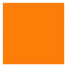 Детский игровой развивающий коврик-пазл Олиандр 1х1 м оранжевый М7