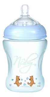 Детская бутылочка Nuby С антиколиковой системой 240 мл голубая