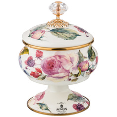 Сахарница на ножке agness с крышкой 0,85л диаметр 14 см. высота 19 см. Agness_950-029