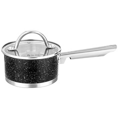 Ковш со стеклянной крышкой, нерж.сталь 1,0л 14х7,5см Agness_937-331