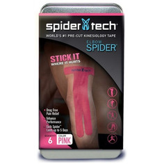 Тейп SpiderTech преднарезанный для локтевой части, 6шт. розовый