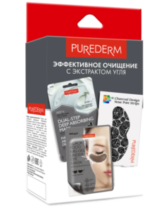 Набор по уходу за лицом Purederm Детокс очищающие полоски+патчи+маска для лица