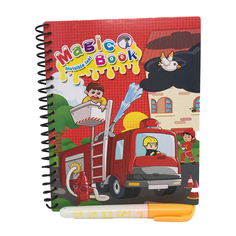 Многоразовая водная раскраска Magic Book "Пожарная техника", водный маркер в комплекте Wellywell