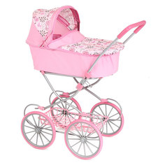 Коляска для кукол Melobo Люлька 9673 (розовые цветы)
