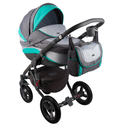 Коляска 2 в 1 Adamex Monte Carbon серо-мятная GL000583334