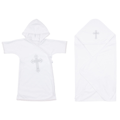 Крестильный набор рубашка/пеленка Leader Kids Newborn, цвет: белый р.62-68