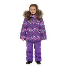 Комплект куртка/полукомбинезон StellaS Kids Winter/flowers, цвет: фиолетовый р.92