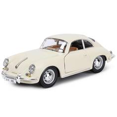Машинка металлическая Bburago 124 Porsche 356B Coupe (1961), слоновая кость, 18-22079