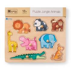 Развивающая игра ANDREU Toys Пазл-вкладыш Головоломка-Животные Джунглей
