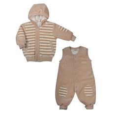 Комплект куртка/комбинезон Lucky Child, цвет: бежевый р.68-74