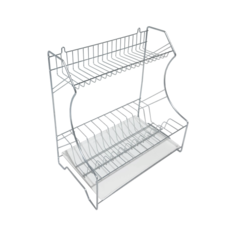 Сушилка для посуды с поддоном, 2-х уровневая, металлическая, 395x240x450мм MS Home