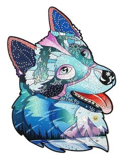 Деревянный пазл Wood Trick Храбрый Хаски с кристаллами Swarovski i ®