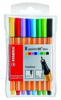Ручки капиллярные Stabilo Point 88 mini 8 цветов/688/08-1