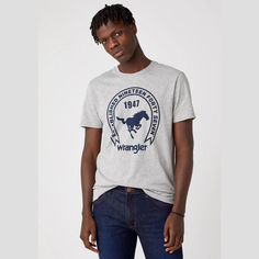 Футболка мужская Wrangler SS AMERICANA TEE MID GREY MEL серая L
