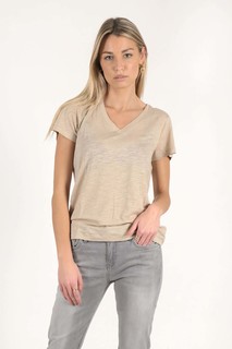 Футболка женская Lee V NECK TEE SERVICE SAND бежевая XS
