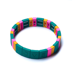 Браслет из бижутерного сплава/резины без вставки зеленый р.18 Moon Paris Mo-20.02-037