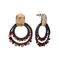 Серьги из бижутерного сплава с текстилем/бусинами Moon Paris Mo-1911-216