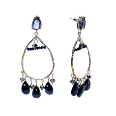 Серьги из бижутерного сплава с кристаллом/бусинами Moon Paris Mo-1911-191