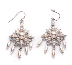 Серьги из бижутерного сплава с искусственным жемчугом Moon Paris MC-1705-066