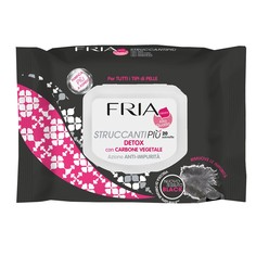 Салфетки влажные для снятия макияжа STRUCCANTIPIU’ DETOX с активированным углем, 20 шт Fria