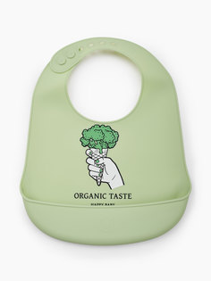 Нагрудный фартук Happy Baby силиконовый, green