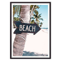 Постер в рамке Указатель Пляж - 30х40 см Дом Корлеоне
