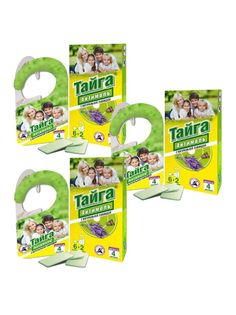 Комплект Подвесной блок для защиты от моли Антимоль Тайга 2 вешалки + 6 пластин х 3 шт.