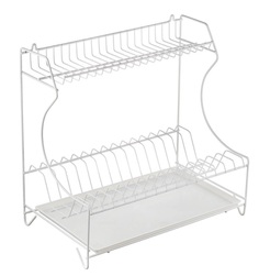 Сушилка для посуды двух ярусная настольно-настенная белая Big House