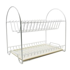 Сушилка для посуды двух ярусная настольная белая Big House