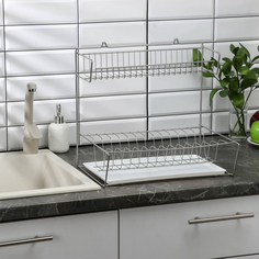 Сушилка для посуды двух ярусная настольно-настенная, Big House