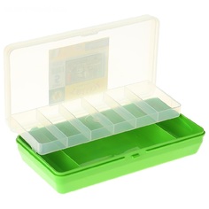 Коробка Тривол ТИП-5 салатовая 210х110х50мм, двухъярусная c микролифтом, крышка прозрач