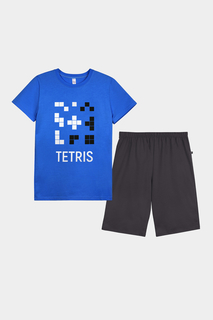 Пижама детская Bossa Nova футболка и шорты 384Л-161-Ч Синий р.140
