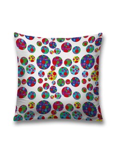 Наволочка декоративная JoyArty "Горошек в кружках" на молнии, 45x45 см