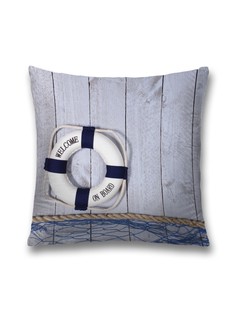 Наволочка декоративная JoyArty "Добро пожаловать на борт" на молнии, 45x45 см