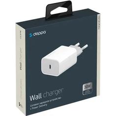 Сетевое зарядное устройство Deppa Power Delivery 30Вт USB Type-C белый (11378)