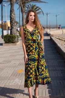 Платье женское Indiano Natural 21NI-363V разноцветное L