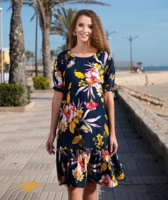 Платье женское Indiano Natural 21NI-322/2V синее 3XL