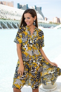 Платье женское Indiano Natural 21NI-342C желтое XL