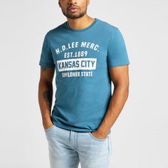 Футболка мужская Lee SS KANSAS CITY TEE TEAL голубая 3XL