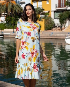 Платье женское Indiano Natural 21NI-322/1V голубое 2XL