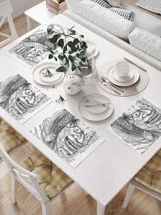 Комплект салфеток JoyArty "Японская маска ханья" для сервировки стола 32х46 см, 4 шт.