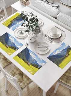 Комплект салфеток JoyArty "Домик в горах" для сервировки стола 32х46 см, 4шт