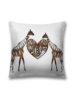 Наволочка декоративная JoyArty "Нарядные жирафы" на молнии, 45x45 см