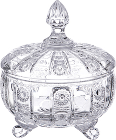 Конфетница с крышкой "Muza crystal" диаметр 12 см высота 14 см Lefard_195-116