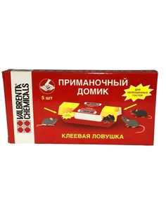 Приманочный домик от мышей Клеелов Липкая пластина 5 шт/упак. Valbrenta Chemicals