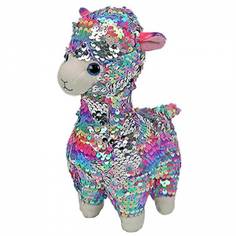 Мягкая игрушка TY Лола лама разноцветная с пайетками 15см 36350