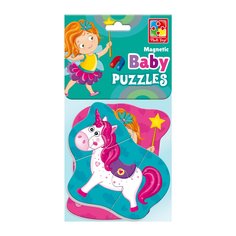 Магнитные пазлы Vladi Toys Baby puzzle Фея и единорог 2 картинки, 7 эл. VT3208-24