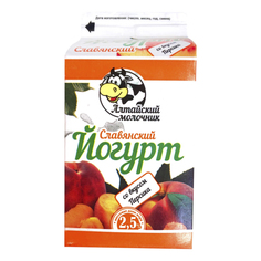 Йогурт Алтайский Молочник Славянский со вкусом персика 2,5% 450 г