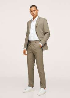Костюмная рубашка slim fit из хлопка - Breda Mango
