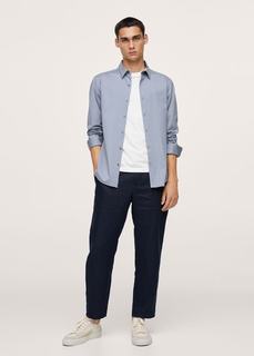 Костюмная рубашка slim fit из хлопка-стретч - Fabre Mango